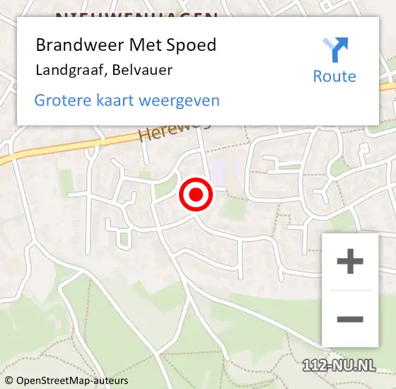 Locatie op kaart van de 112 melding: Brandweer Met Spoed Naar Landgraaf, Belvauer op 20 november 2022 09:03