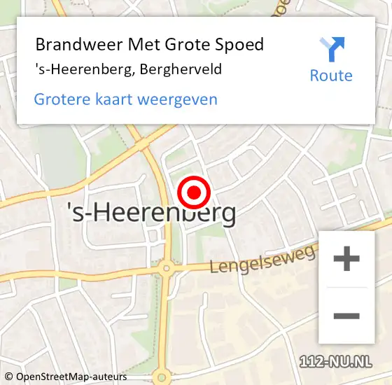 Locatie op kaart van de 112 melding: Brandweer Met Grote Spoed Naar 's-Heerenberg, Bergherveld op 20 november 2022 09:47
