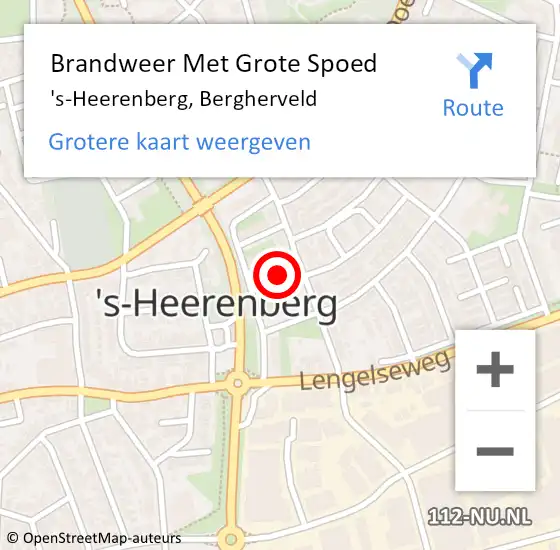 Locatie op kaart van de 112 melding: Brandweer Met Grote Spoed Naar 's-Heerenberg, Bergherveld op 20 november 2022 10:03