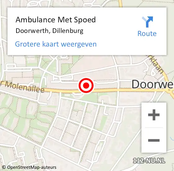 Locatie op kaart van de 112 melding: Ambulance Met Spoed Naar Doorwerth, Dillenburg op 20 november 2022 11:12