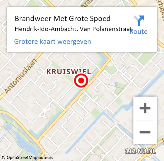 Locatie op kaart van de 112 melding: Brandweer Met Grote Spoed Naar Hendrik-Ido-Ambacht, Van Polanenstraat op 20 november 2022 11:30