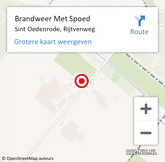 Locatie op kaart van de 112 melding: Brandweer Met Spoed Naar Sint Oedenrode, Rijtvenweg op 20 november 2022 11:47