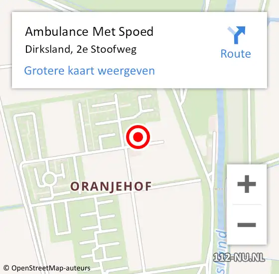 Locatie op kaart van de 112 melding: Ambulance Met Spoed Naar Dirksland, 2e Stoofweg op 20 november 2022 12:01