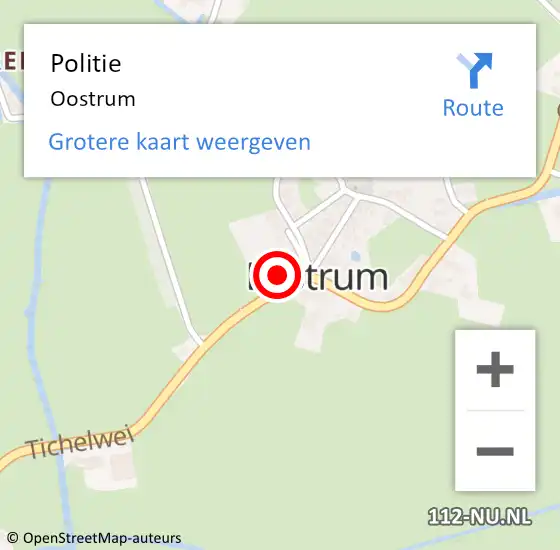 Locatie op kaart van de 112 melding: Politie Oostrum op 20 november 2022 12:34