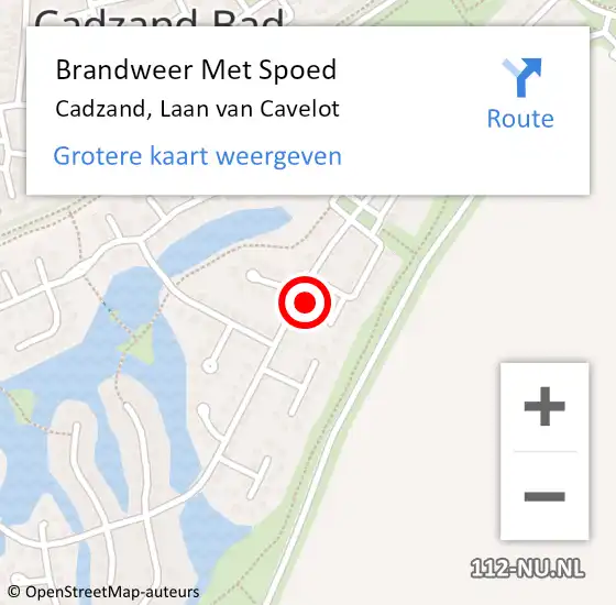 Locatie op kaart van de 112 melding: Brandweer Met Spoed Naar Cadzand, Laan van Cavelot op 20 november 2022 12:39