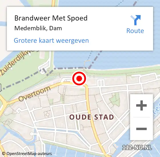 Locatie op kaart van de 112 melding: Brandweer Met Spoed Naar Medemblik, Dam op 20 november 2022 13:00