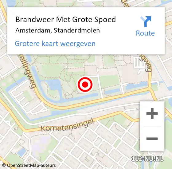 Locatie op kaart van de 112 melding: Brandweer Met Grote Spoed Naar Amsterdam, Standerdmolen op 20 november 2022 13:06