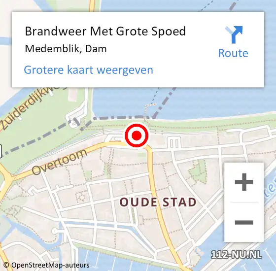 Locatie op kaart van de 112 melding: Brandweer Met Grote Spoed Naar Medemblik, Dam op 20 november 2022 13:32