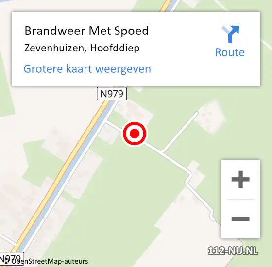 Locatie op kaart van de 112 melding: Brandweer Met Spoed Naar Zevenhuizen, Hoofddiep op 20 november 2022 13:41