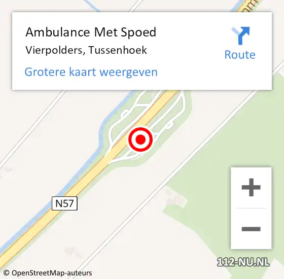 Locatie op kaart van de 112 melding: Ambulance Met Spoed Naar Vierpolders, Tussenhoek op 20 november 2022 14:48