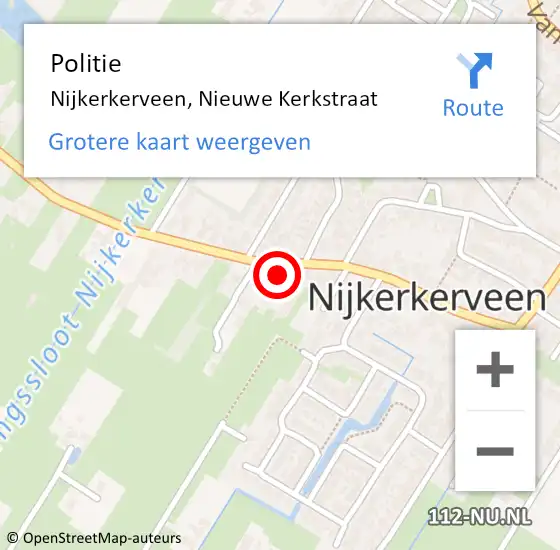 Locatie op kaart van de 112 melding: Politie Nijkerkerveen, Nieuwe Kerkstraat op 20 november 2022 15:22