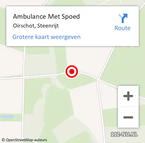 Locatie op kaart van de 112 melding: Ambulance Met Spoed Naar Oirschot, Steenrijt op 5 augustus 2014 15:56