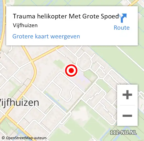 Locatie op kaart van de 112 melding: Trauma helikopter Met Grote Spoed Naar Vijfhuizen op 20 november 2022 16:22