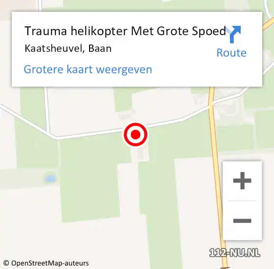 Locatie op kaart van de 112 melding: Trauma helikopter Met Grote Spoed Naar Kaatsheuvel, Baan op 20 november 2022 18:03