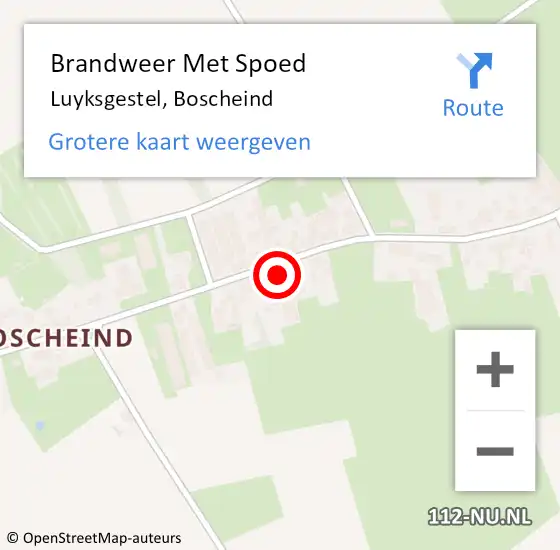 Locatie op kaart van de 112 melding: Brandweer Met Spoed Naar Luyksgestel, Boscheind op 20 november 2022 18:13