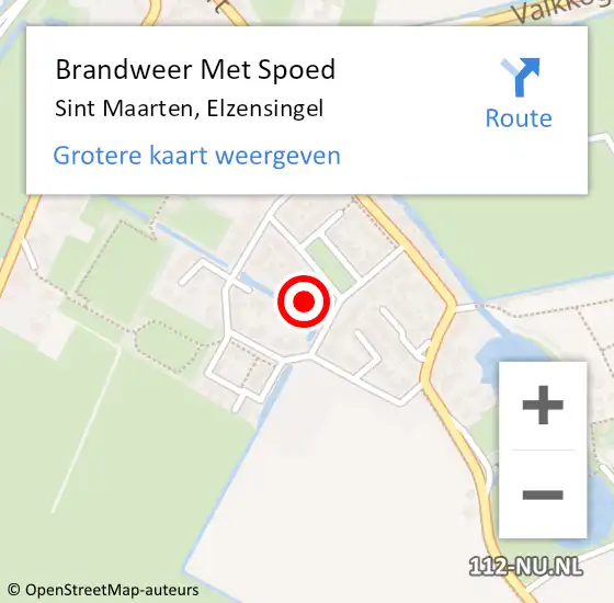 Locatie op kaart van de 112 melding: Brandweer Met Spoed Naar Sint Maarten, Elzensingel op 20 november 2022 18:27