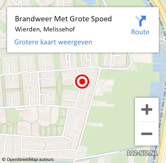 Locatie op kaart van de 112 melding: Brandweer Met Grote Spoed Naar Wierden, Melissehof op 20 november 2022 19:52