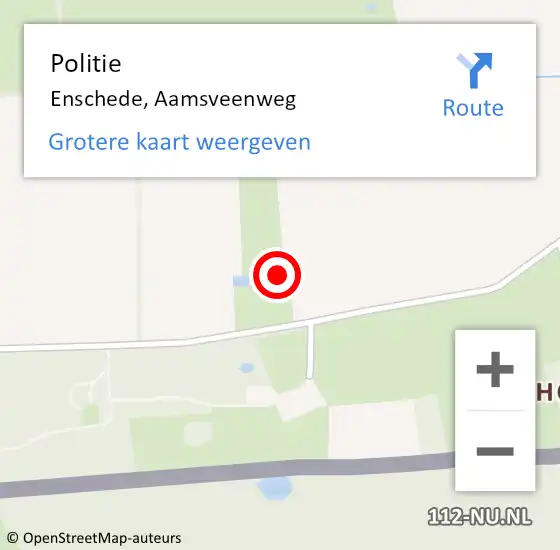 Locatie op kaart van de 112 melding: Politie Enschede, Aamsveenweg op 20 november 2022 20:16