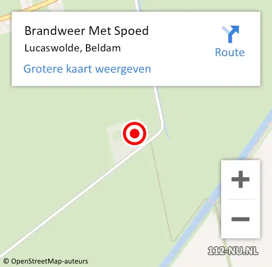 Locatie op kaart van de 112 melding: Brandweer Met Spoed Naar Lucaswolde, Beldam op 20 november 2022 20:55