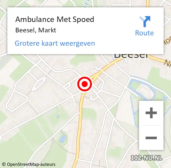 Locatie op kaart van de 112 melding: Ambulance Met Spoed Naar Beesel, Markt op 20 november 2022 20:58