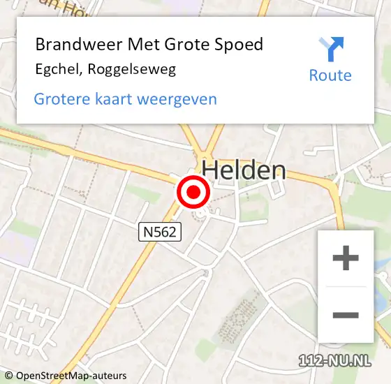 Locatie op kaart van de 112 melding: Brandweer Met Grote Spoed Naar Egchel, Roggelseweg op 20 november 2022 21:33