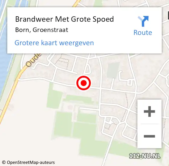 Locatie op kaart van de 112 melding: Brandweer Met Grote Spoed Naar Born, Groenstraat op 21 november 2022 00:46