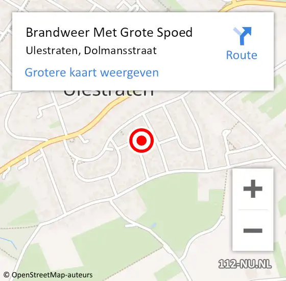 Locatie op kaart van de 112 melding: Brandweer Met Grote Spoed Naar Ulestraten, Dolmansstraat op 21 november 2022 01:21