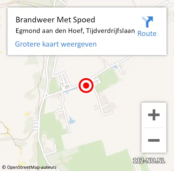 Locatie op kaart van de 112 melding: Brandweer Met Spoed Naar Egmond aan den Hoef, Tijdverdrijfslaan op 21 november 2022 01:36