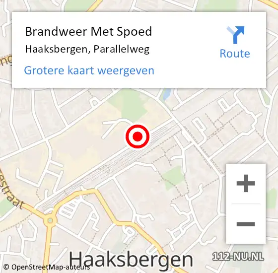 Locatie op kaart van de 112 melding: Brandweer Met Spoed Naar Haaksbergen, Parallelweg op 21 november 2022 04:31