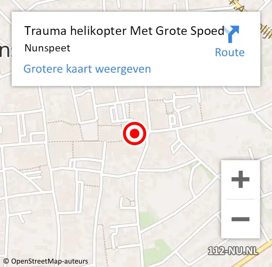 Locatie op kaart van de 112 melding: Trauma helikopter Met Grote Spoed Naar Nunspeet op 21 november 2022 06:30