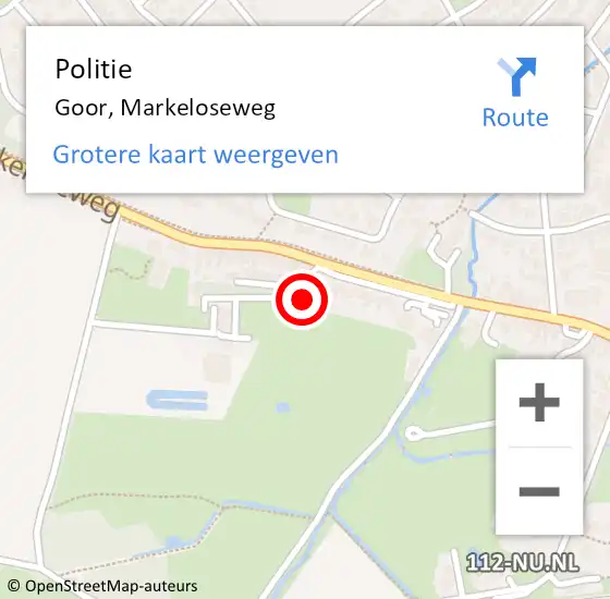 Locatie op kaart van de 112 melding: Politie Goor, Markeloseweg op 21 november 2022 06:42