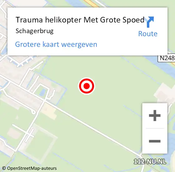 Locatie op kaart van de 112 melding: Trauma helikopter Met Grote Spoed Naar Schagerbrug op 21 november 2022 06:42