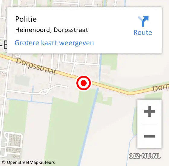 Locatie op kaart van de 112 melding: Politie Heinenoord, Dorpsstraat op 21 november 2022 07:20