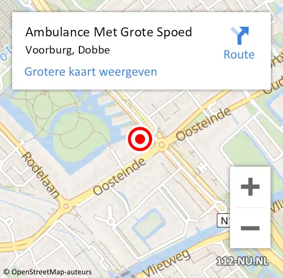 Locatie op kaart van de 112 melding: Ambulance Met Grote Spoed Naar Voorburg, Dobbe op 21 november 2022 07:40