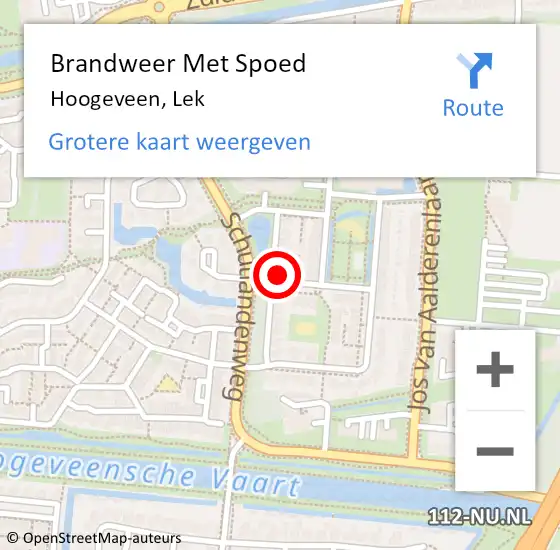 Locatie op kaart van de 112 melding: Brandweer Met Spoed Naar Hoogeveen, Lek op 21 november 2022 08:01