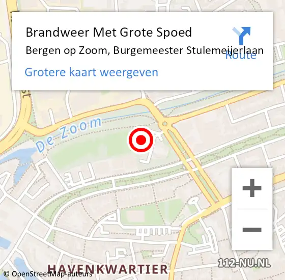 Locatie op kaart van de 112 melding: Brandweer Met Grote Spoed Naar Bergen op Zoom, Burgemeester Stulemeijerlaan op 21 november 2022 08:07