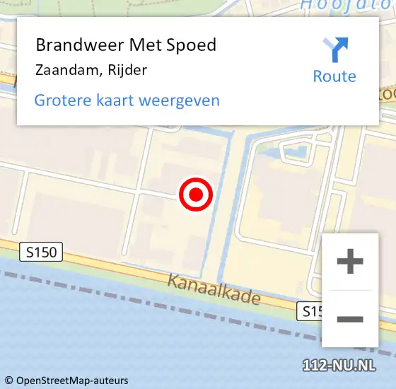 Locatie op kaart van de 112 melding: Brandweer Met Spoed Naar Zaandam, Rijder op 21 november 2022 08:23