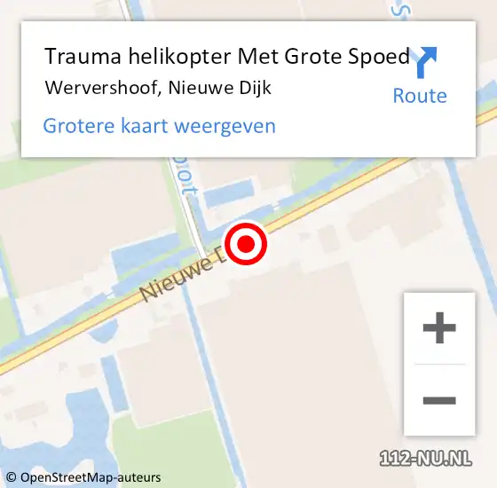 Locatie op kaart van de 112 melding: Trauma helikopter Met Grote Spoed Naar Wervershoof, Nieuwe Dijk op 21 november 2022 08:31