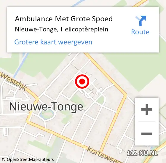 Locatie op kaart van de 112 melding: Ambulance Met Grote Spoed Naar Nieuwe-Tonge, Helicoptèreplein op 21 november 2022 09:33