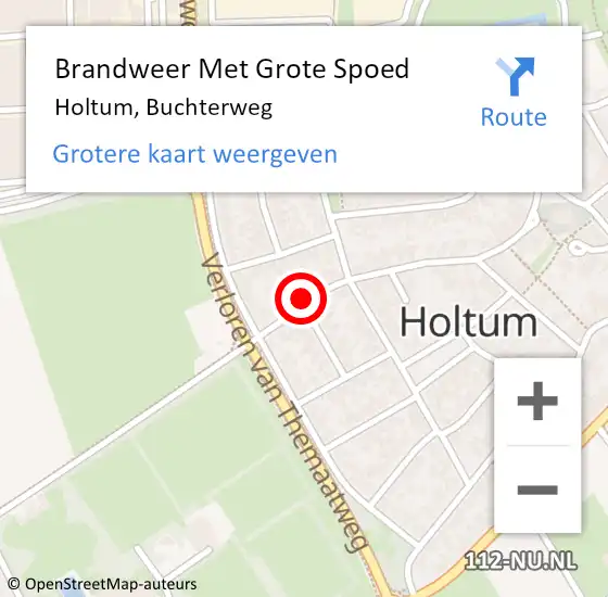 Locatie op kaart van de 112 melding: Brandweer Met Grote Spoed Naar Holtum, Buchterweg op 21 november 2022 10:42