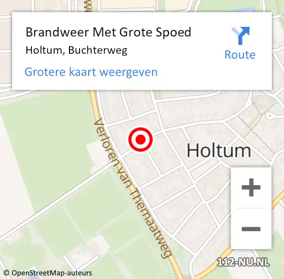 Locatie op kaart van de 112 melding: Brandweer Met Grote Spoed Naar Holtum, Buchterweg op 21 november 2022 10:44