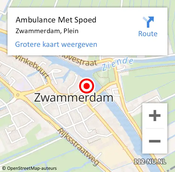 Locatie op kaart van de 112 melding: Ambulance Met Spoed Naar Zwammerdam, Plein op 21 november 2022 11:30