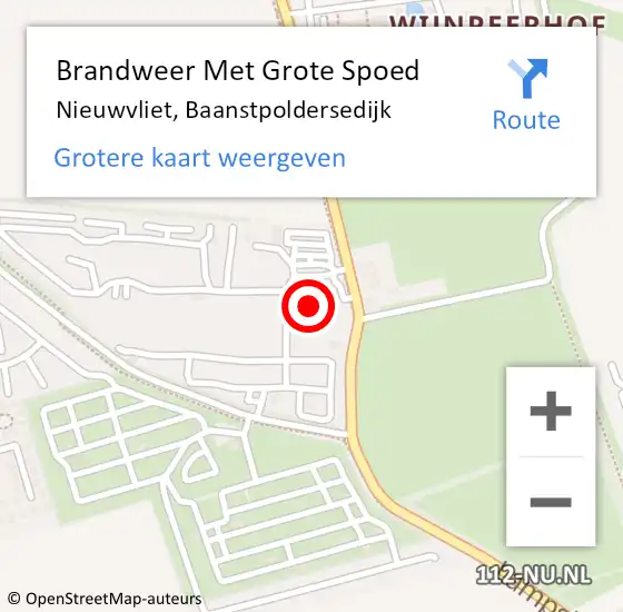 Locatie op kaart van de 112 melding: Brandweer Met Grote Spoed Naar Nieuwvliet, Baanstpoldersedijk op 5 augustus 2014 17:09