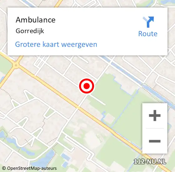 Locatie op kaart van de 112 melding: Ambulance Gorredijk op 21 november 2022 12:18