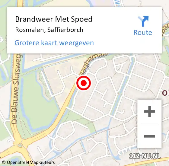 Locatie op kaart van de 112 melding: Brandweer Met Spoed Naar Rosmalen, Saffierborch op 21 november 2022 13:25