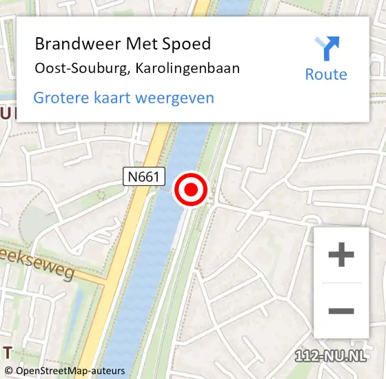 Locatie op kaart van de 112 melding: Brandweer Met Spoed Naar Oost-Souburg, Draaibrugpad op 21 november 2022 14:05