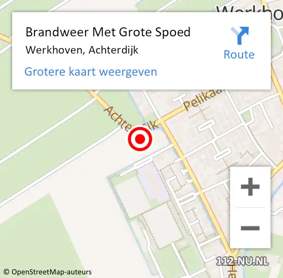 Locatie op kaart van de 112 melding: Brandweer Met Grote Spoed Naar Werkhoven, Achterdijk op 21 november 2022 14:05
