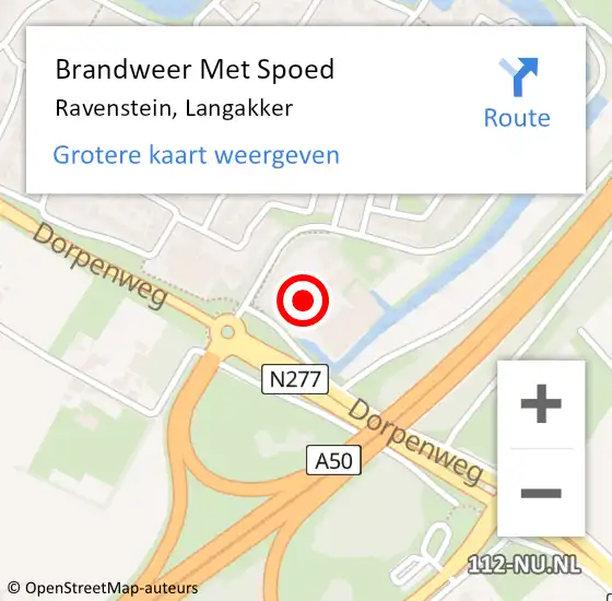 Locatie op kaart van de 112 melding: Brandweer Met Spoed Naar Ravenstein, Langakker op 21 november 2022 14:35