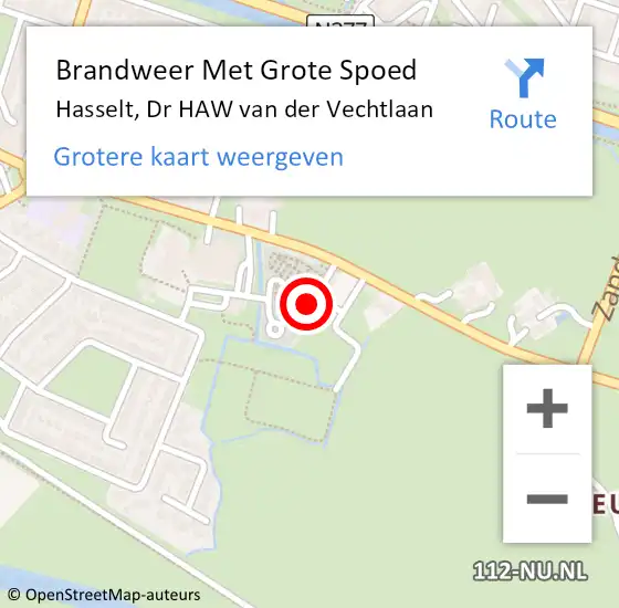 Locatie op kaart van de 112 melding: Brandweer Met Grote Spoed Naar Hasselt, Dr HAW van der Vechtlaan op 21 november 2022 15:07