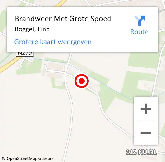 Locatie op kaart van de 112 melding: Brandweer Met Grote Spoed Naar Roggel, Eind op 21 november 2022 15:12